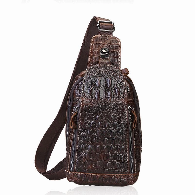 Cool Sling Bag Mens One Strap Backpack Leather Crossbody Backpack For Men
