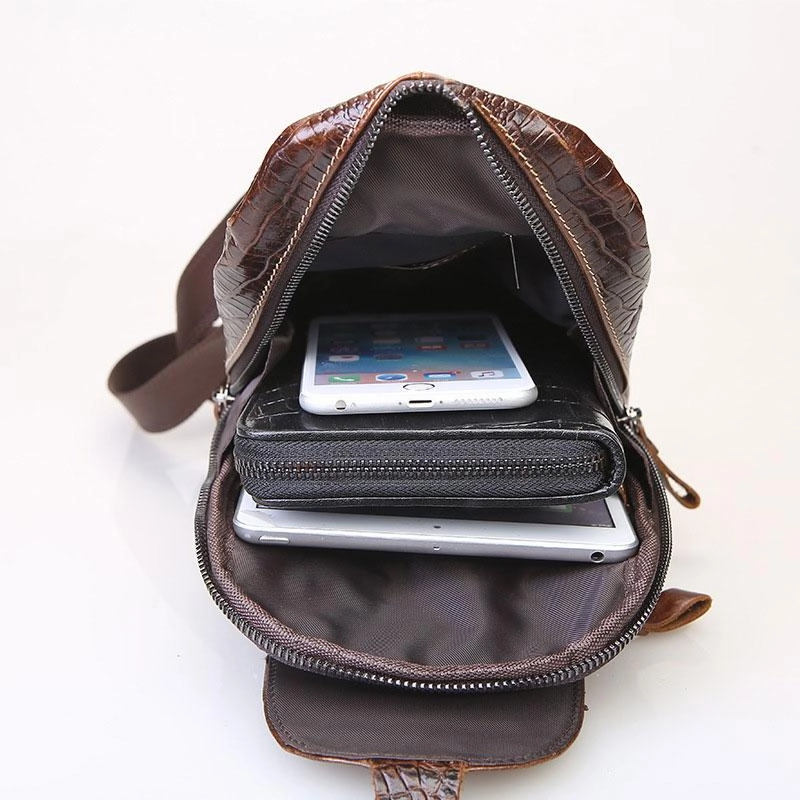 Cool Sling Bag Mens One Strap Backpack Leather Crossbody Backpack For Men