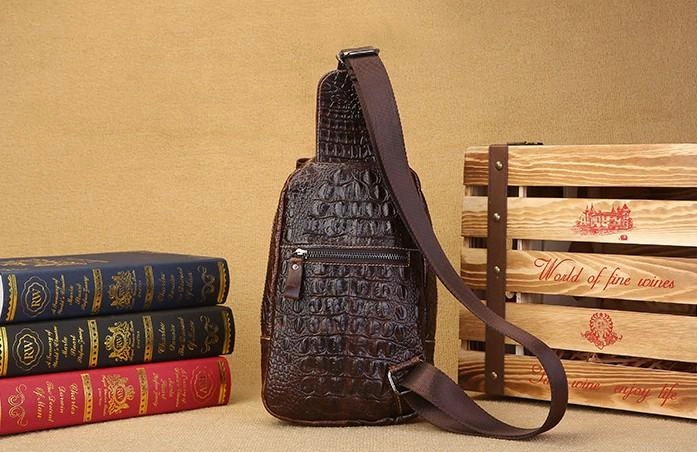 Cool Sling Bag Mens One Strap Backpack Leather Crossbody Backpack For Men
