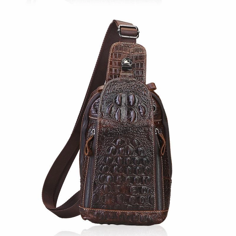 Cool Sling Bag Mens One Strap Backpack Leather Crossbody Backpack For Men