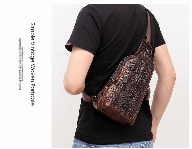 Cool Sling Bag Mens One Strap Backpack Leather Crossbody Backpack For Men