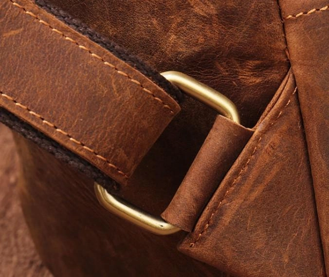 Cool Vintage Brown Leather Chest Bag Sling Bags Crossbody Sling Bag One Shoulder Backpack For Men