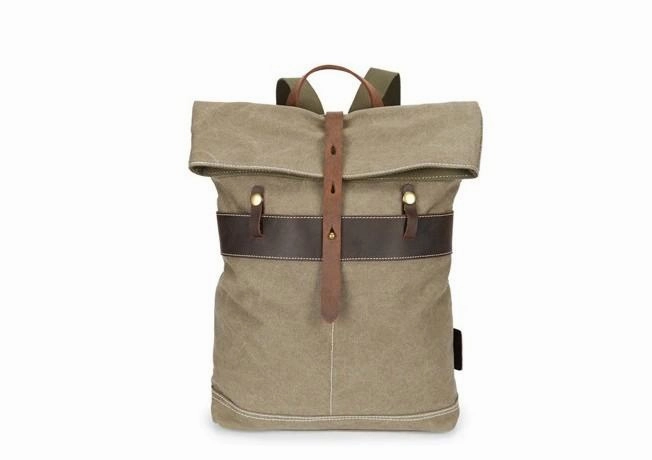 Cool Waxed Canvas Gray Leather Mens Backpack Canvas Travel Backpack Canvas School Backpack for Men