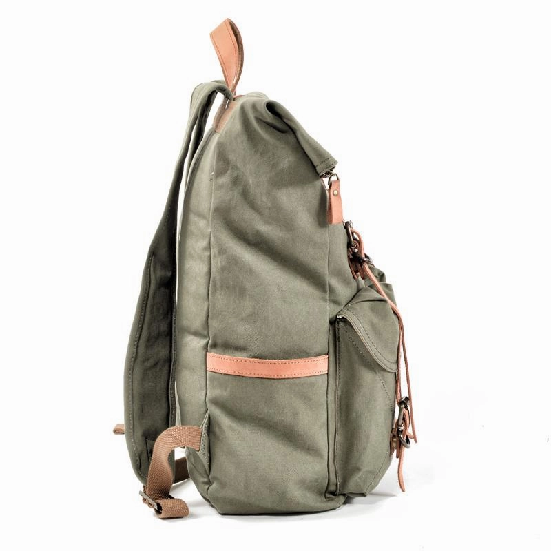 Cool Waxed Canvas Leather Mens Waterproof 16???? Large Hiking Backpack Travel Backpack for Men