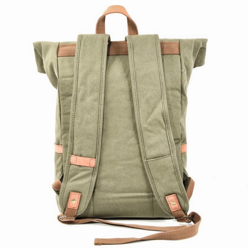 Cool Waxed Canvas Leather Mens Waterproof 16???? Large Hiking Backpack Travel Backpack for Men