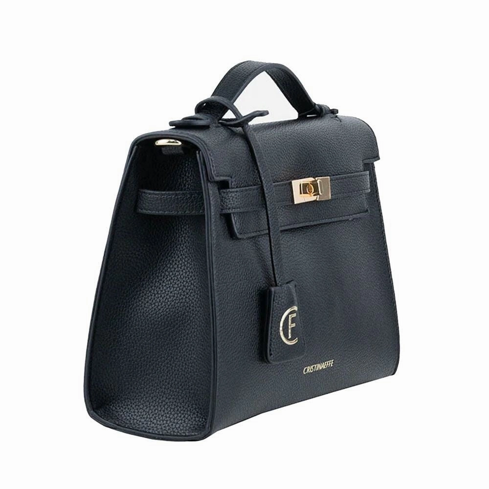 CRISTINAEFFE Black Artificial Leather Crossbody Women's Bag