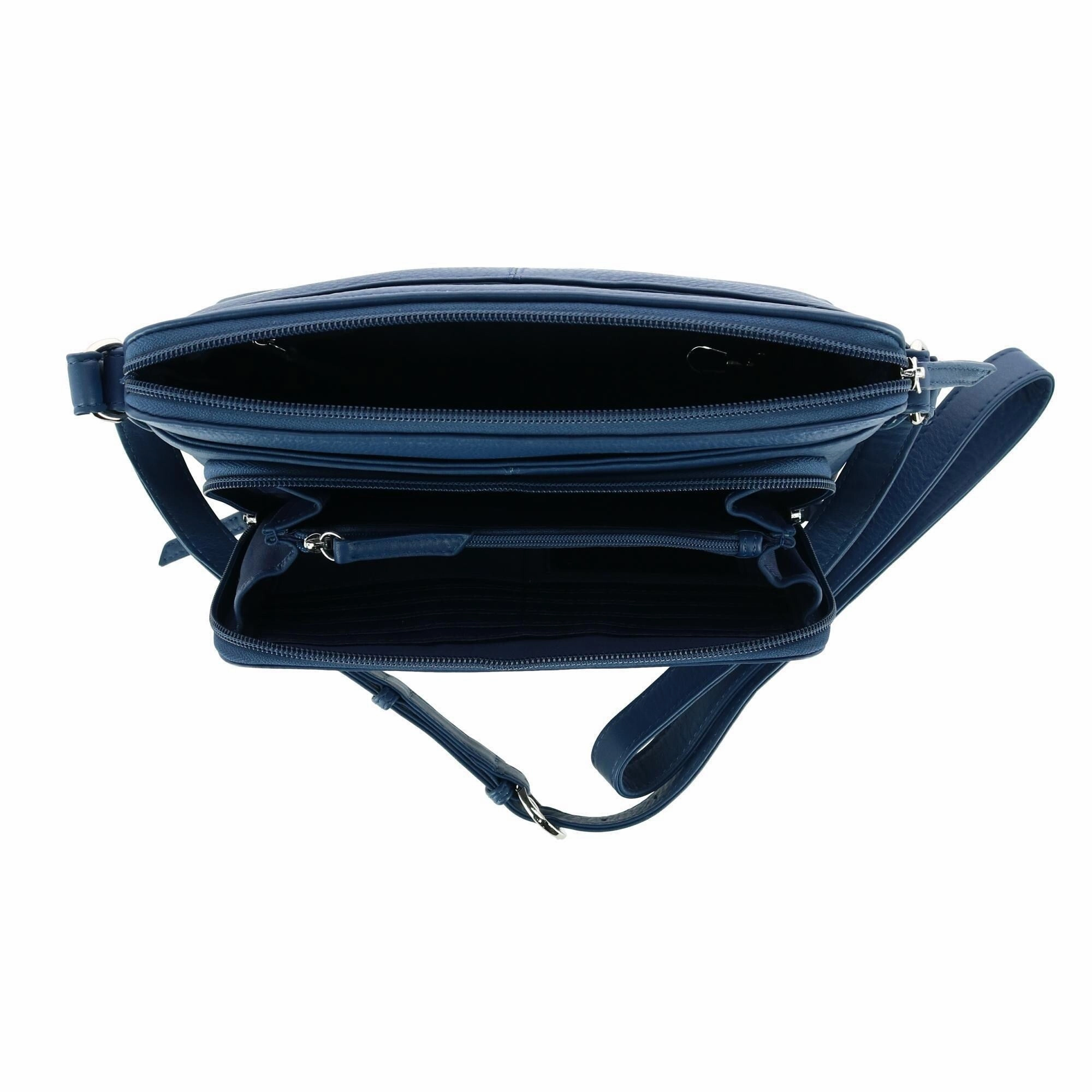 CTM Women's Leather Shoulder Bag Purse with Side Organizer
