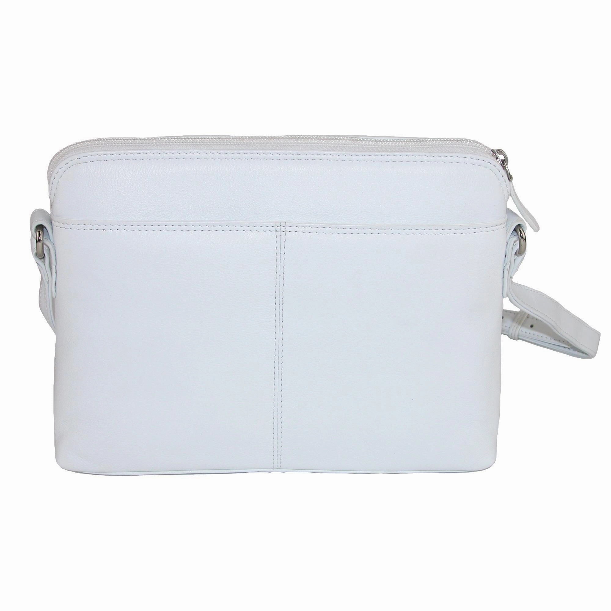 CTM Women's Leather Shoulder Bag Purse with Side Organizer
