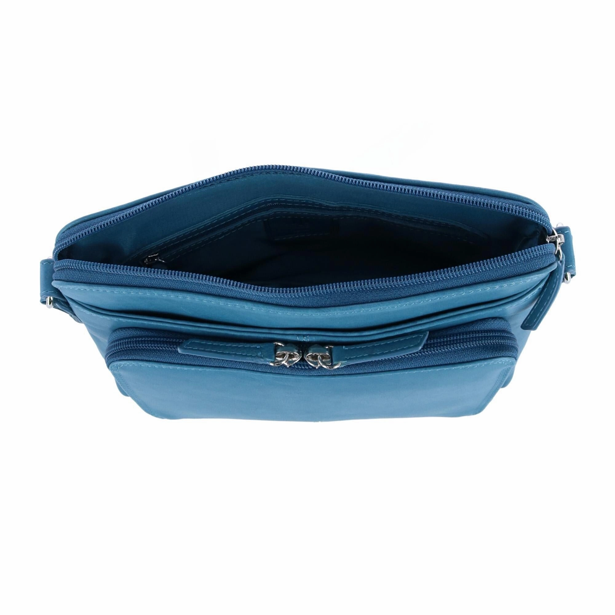 CTM Women's Leather Shoulder Bag Purse with Side Organizer