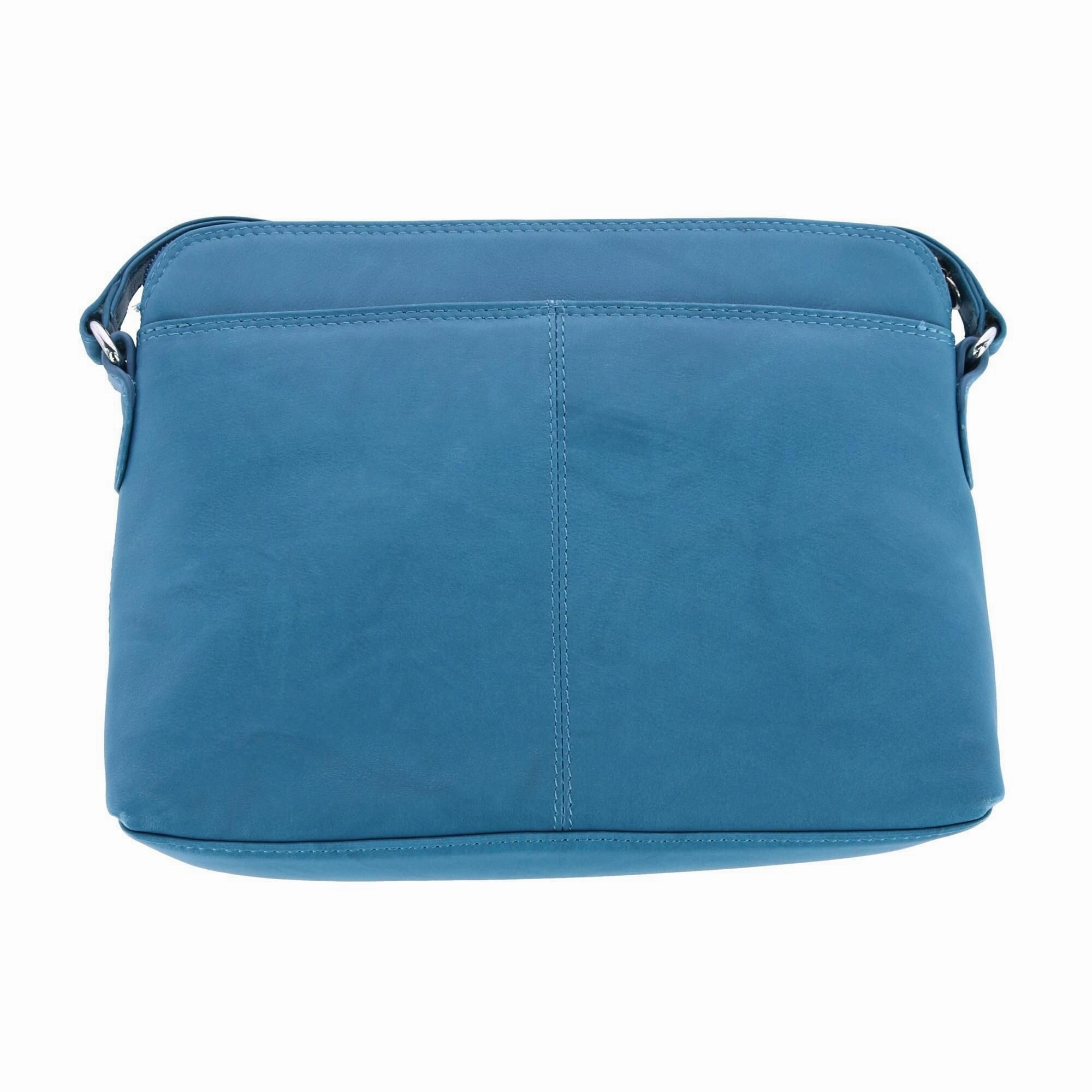 CTM Women's Leather Shoulder Bag Purse with Side Organizer