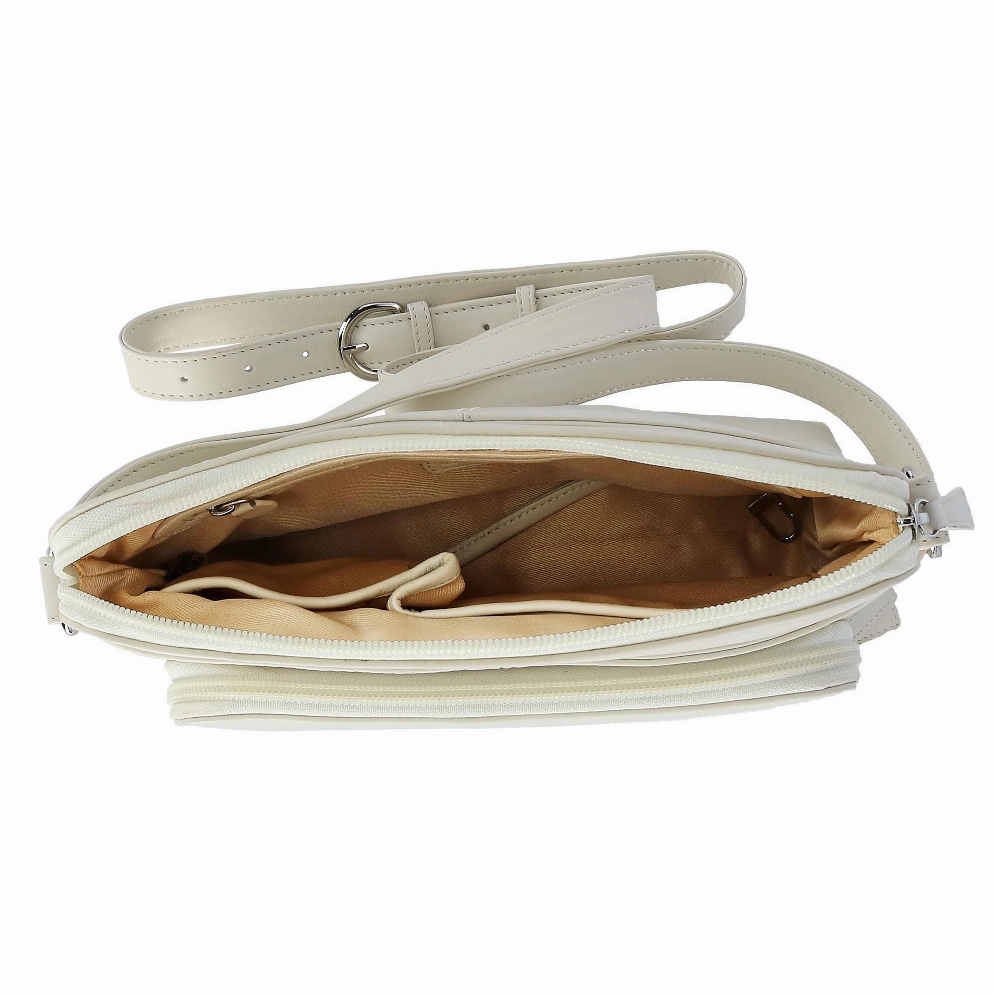 CTM Women's Leather Shoulder Bag Purse with Side Organizer