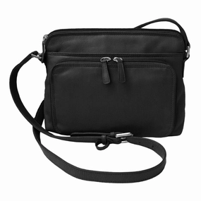 CTM Women's Leather Shoulder Bag Purse with Side Organizer