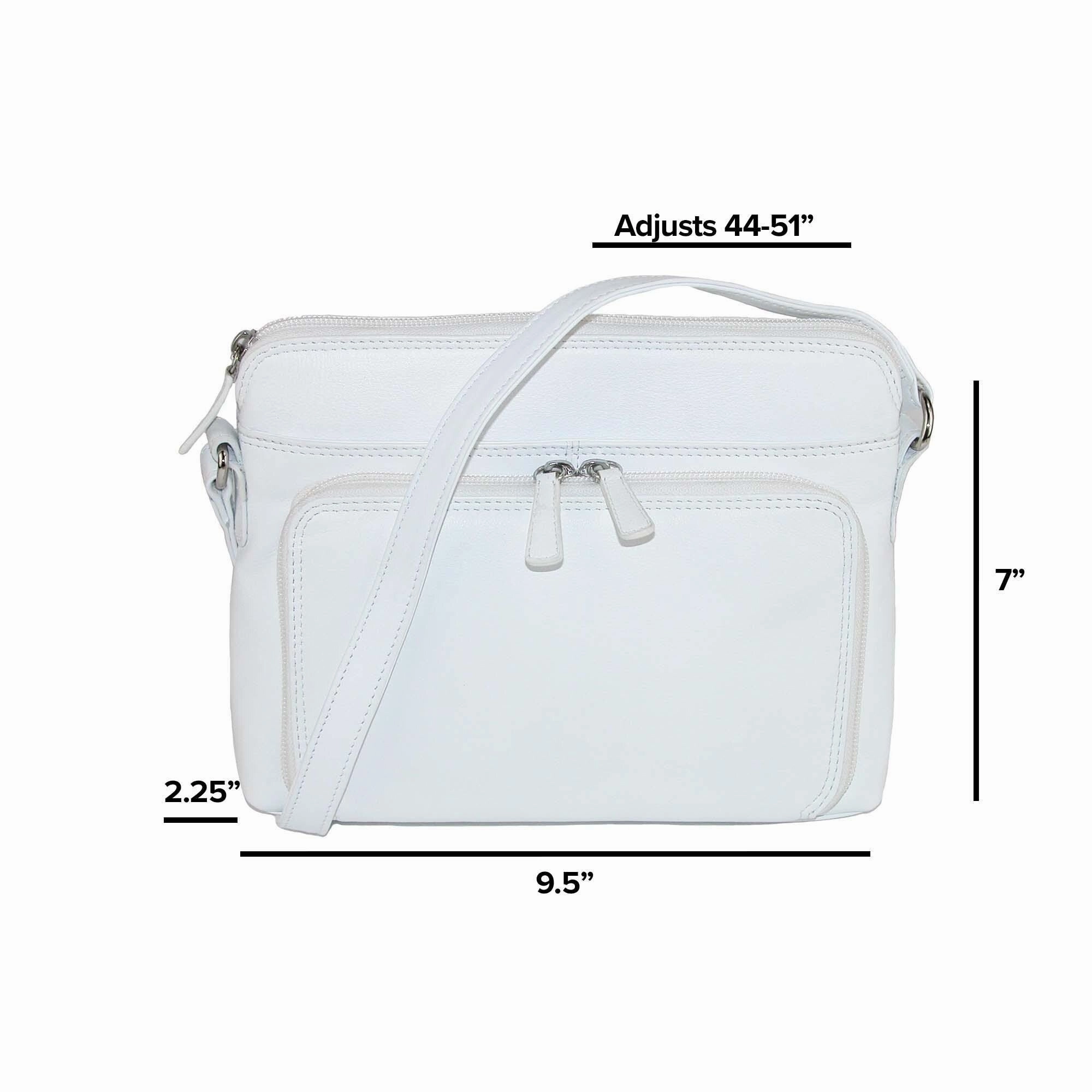 CTM Women's Leather Shoulder Bag Purse with Side Organizer