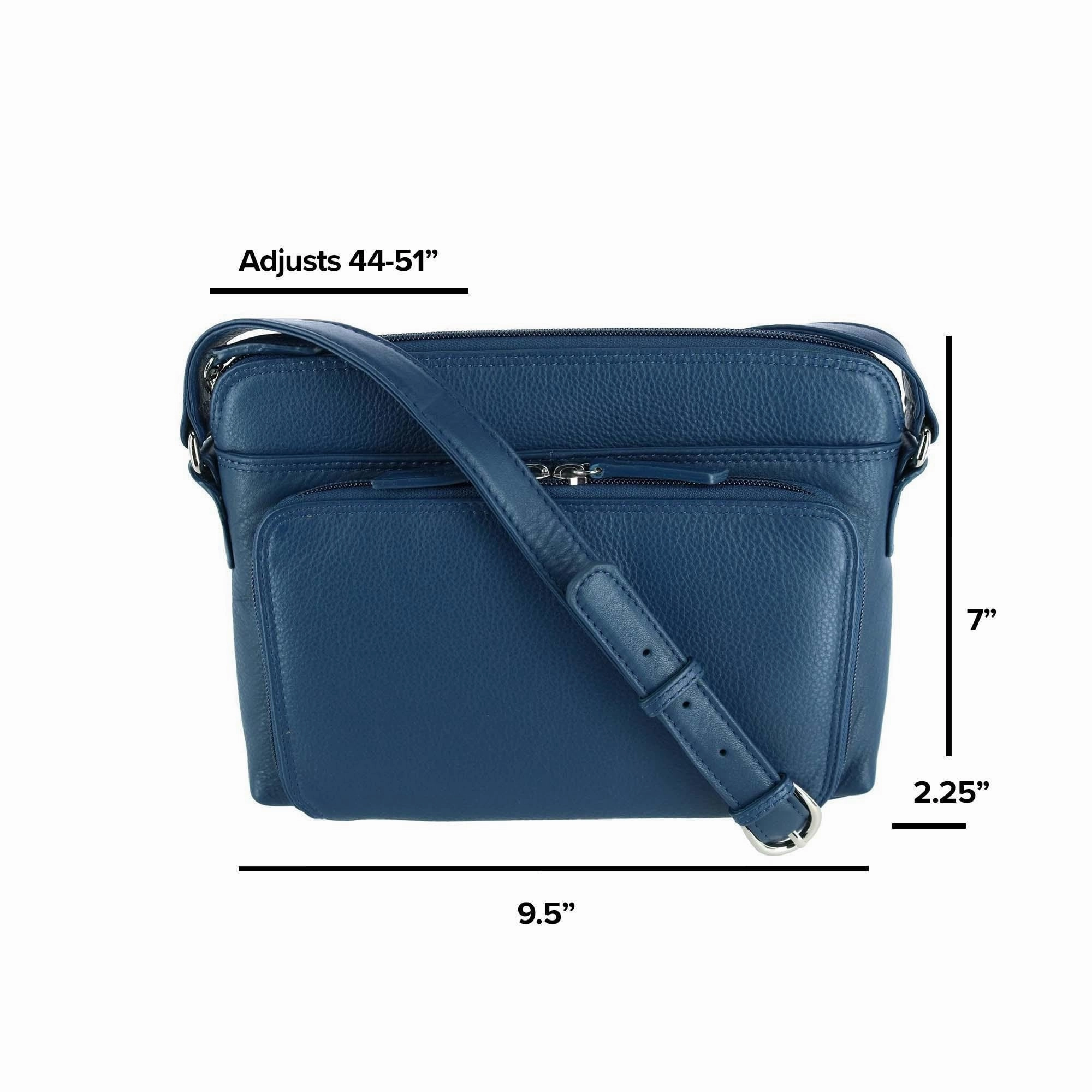 CTM Women's Leather Shoulder Bag Purse with Side Organizer