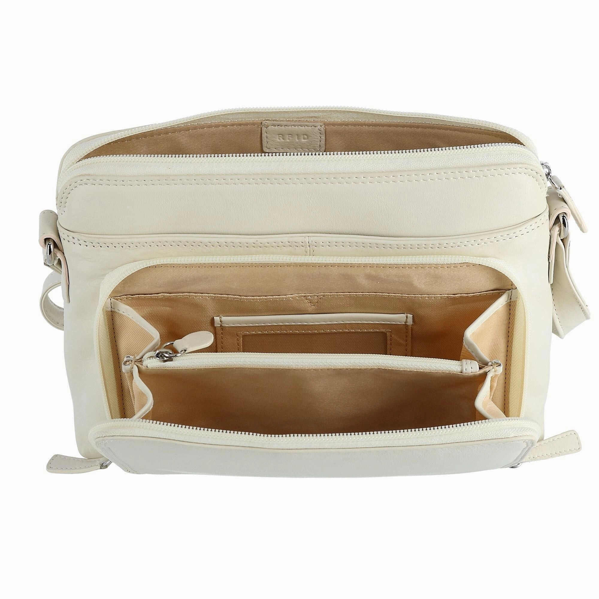 CTM Women's Leather Shoulder Bag Purse with Side Organizer
