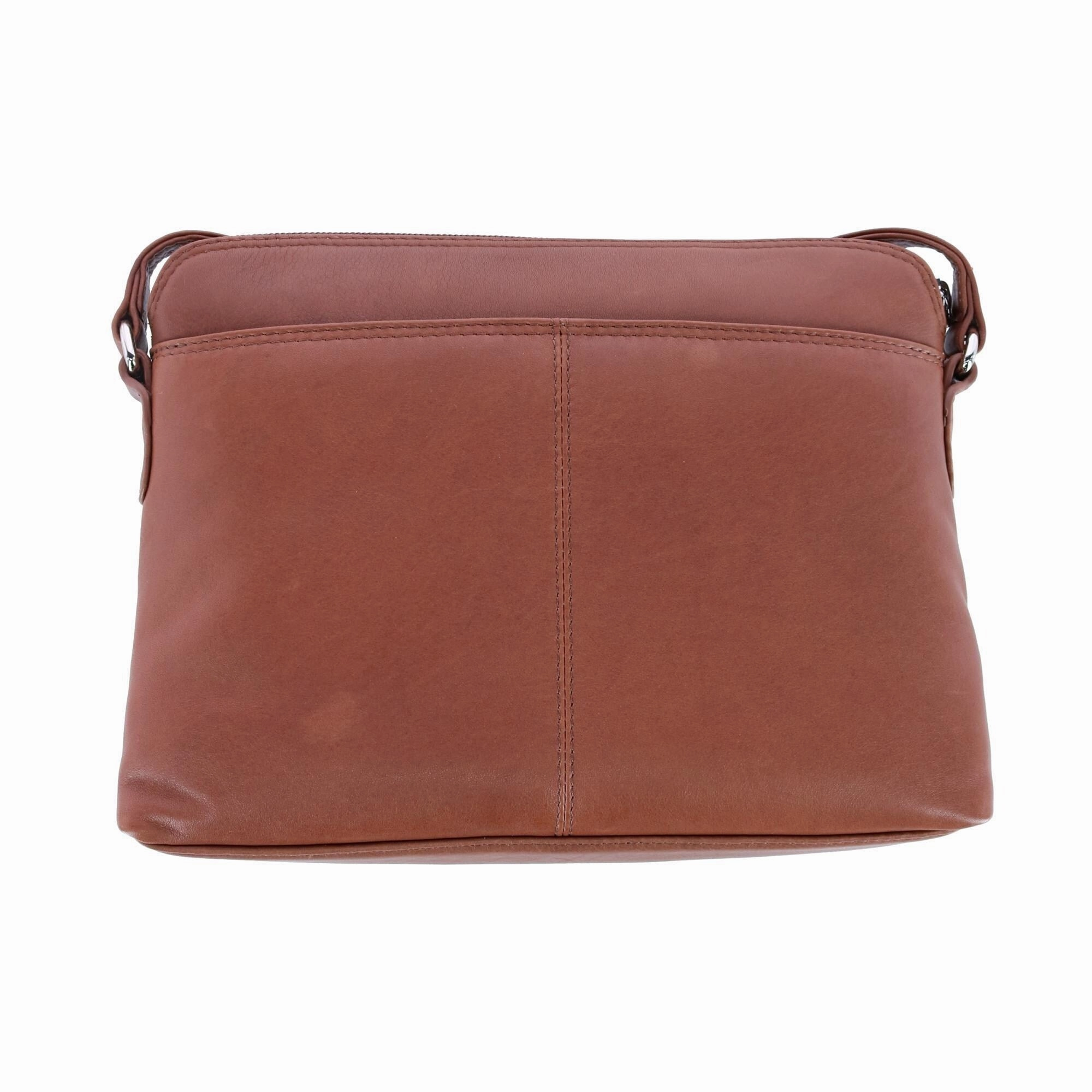 CTM Women's Leather Shoulder Bag Purse with Side Organizer