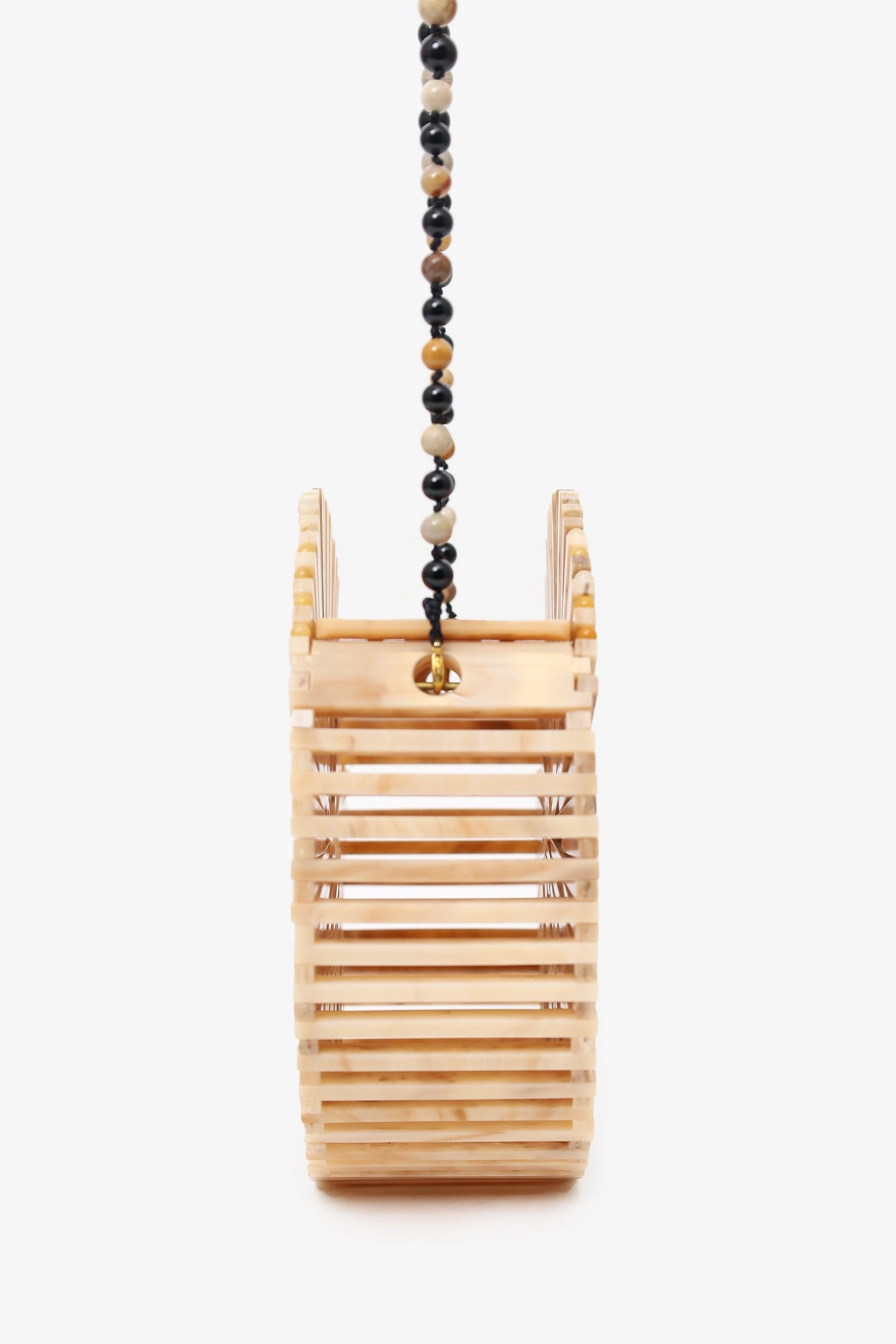 Cult Gaia Beige Acrylic Luna Beaded Crossbody