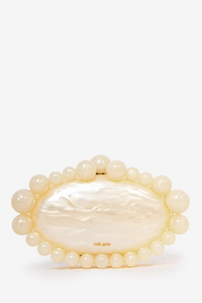 Cult Gaia White Marble Acrylic Clutch