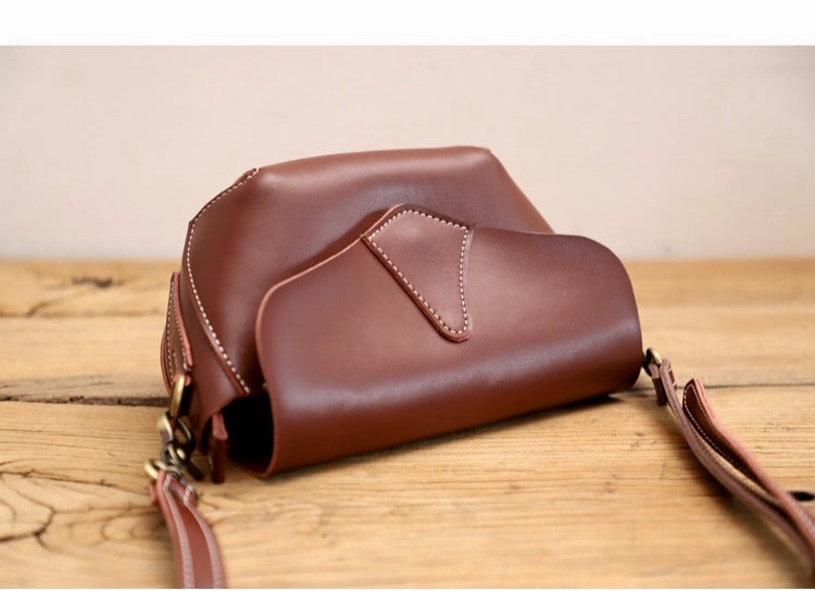 Cute Black LEATHER WOMEN Small SHOULDER BAG Handmade Small Crossbody Purse FOR WOMEN