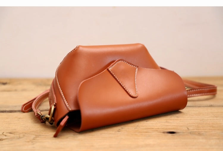 Cute Black LEATHER WOMEN Small SHOULDER BAG Handmade Small Crossbody Purse FOR WOMEN
