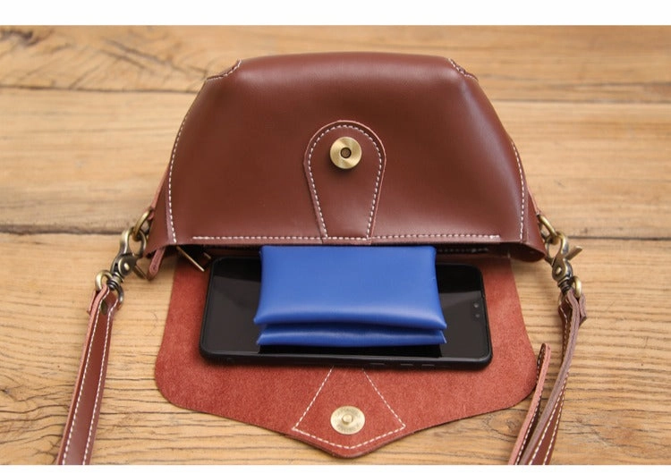 Cute Black LEATHER WOMEN Small SHOULDER BAG Handmade Small Crossbody Purse FOR WOMEN