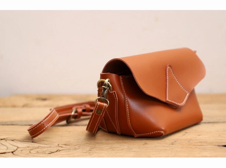 Cute Black LEATHER WOMEN Small SHOULDER BAG Handmade Small Crossbody Purse FOR WOMEN