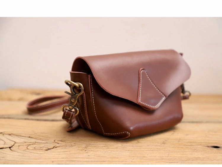 Cute Black LEATHER WOMEN Small SHOULDER BAG Handmade Small Crossbody Purse FOR WOMEN