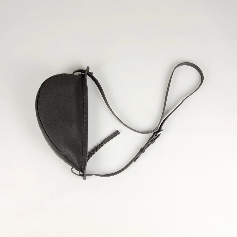 Cute Black Leather Womens Sling Bag Shoulder Bag Crossbody Saddle Bag for Women