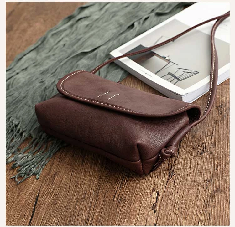 Cute Coffee Leather Small Crossbody bag for Women Leather Small Shoulder Bag for Women