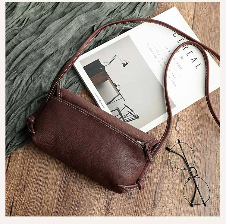 Cute Coffee Leather Small Crossbody bag for Women Leather Small Shoulder Bag for Women