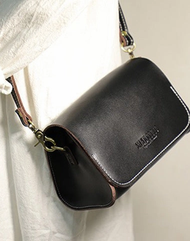 Cute Coffee LEATHER Small Side Bag Handmade WOMEN Crossbody BAG Phone Purse FOR WOMEN