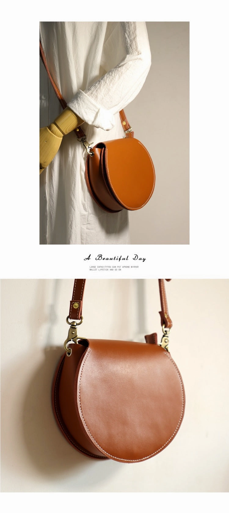 Cute Green LEATHER Around Side Bag Handmade WOMEN Circle Crossbody BAG Phone Purse FOR WOMEN