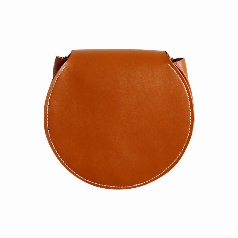 Cute Green LEATHER Around Side Bag Handmade WOMEN Circle Crossbody BAG Phone Purse FOR WOMEN
