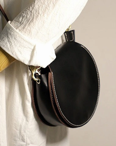 Cute Green LEATHER Around Side Bag Handmade WOMEN Circle Crossbody BAG Phone Purse FOR WOMEN