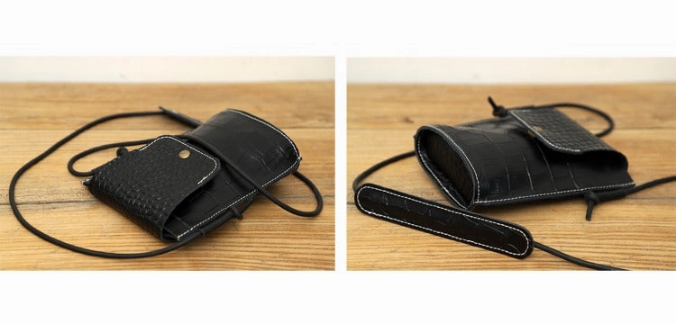 Cute LEATHER Small Side Bag Camel Crocodile Pattern WOMEN Crossbody BAG Purse FOR WOMEN