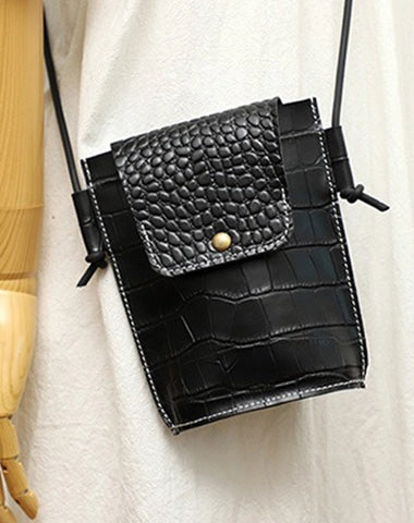 Cute LEATHER Small Side Bag Camel Crocodile Pattern WOMEN Crossbody BAG Purse FOR WOMEN