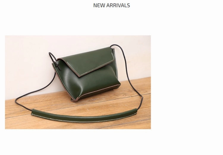 Cute LEATHER Small Side Bag Green Handmade WOMEN Crossbody BAG Phone Purse FOR WOMEN