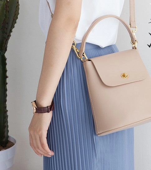 Cute Leather Womens Stylish Bucket Handbag Crossbody Purse Barrel Shoulder Bag for Women