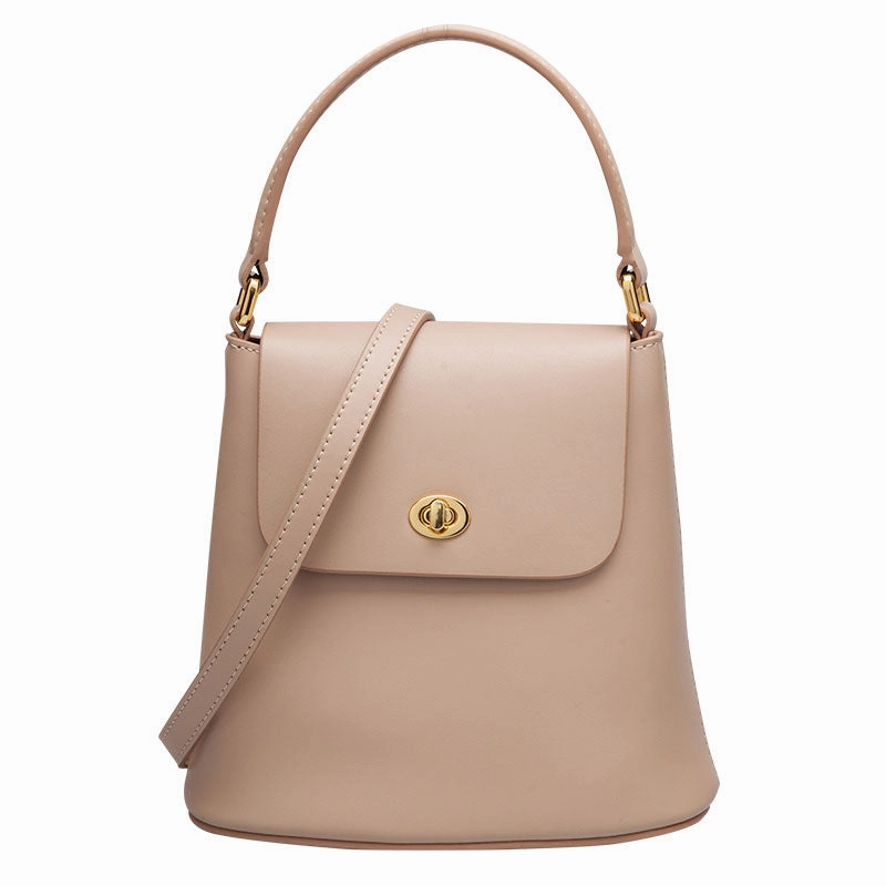 Cute Leather Womens Stylish Bucket Handbag Crossbody Purse Barrel Shoulder Bag for Women