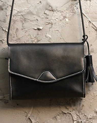Cute White LEATHER Flip Side Bag Handmade WOMEN Envelope Crossbody BAG Purse FOR WOMEN