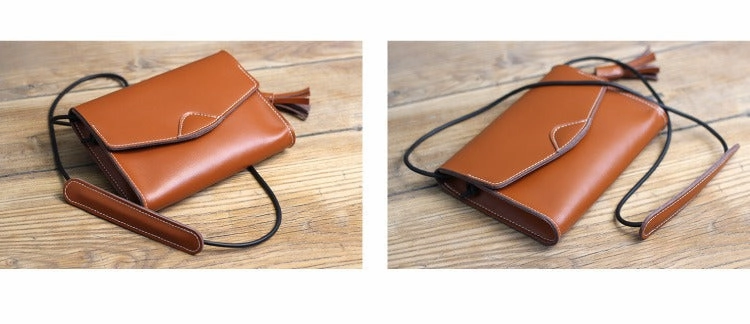 Cute White LEATHER Flip Side Bag Handmade WOMEN Envelope Crossbody BAG Purse FOR WOMEN