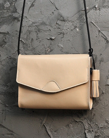 Cute White LEATHER Flip Side Bag Handmade WOMEN Envelope Crossbody BAG Purse FOR WOMEN