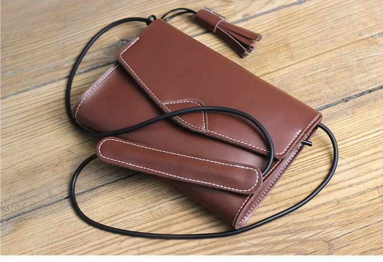 Cute White LEATHER Flip Side Bag Handmade WOMEN Envelope Crossbody BAG Purse FOR WOMEN