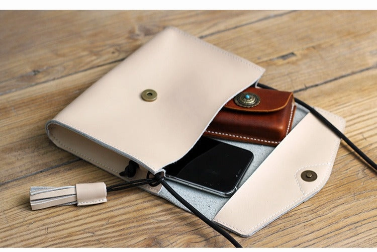 Cute White LEATHER Flip Side Bag Handmade WOMEN Envelope Crossbody BAG Purse FOR WOMEN