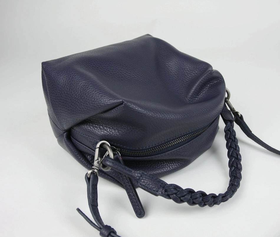 Cute Womens Gray Leather Handbag Purse Cube Leather Shoulder Bag Crossbody Purse for Ladies