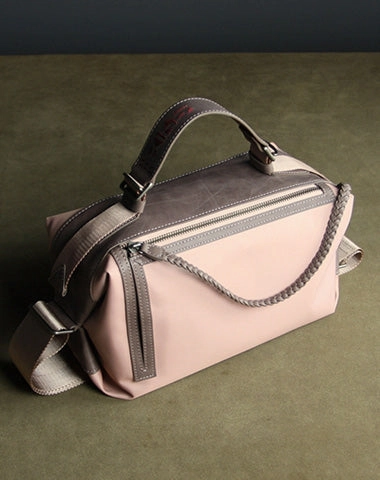 Cute Womens Khaki NYLON Handbag Purse Cube NYLON Shoulder Bag Crossbody Purse for Ladies
