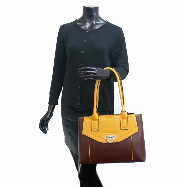 Dasein Classic Chic Two Tone Shoulder Bag