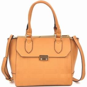 Dasein Fashion Satchel Shoulder Bag Faux Leather Detachable Strap 15in W X 10in H