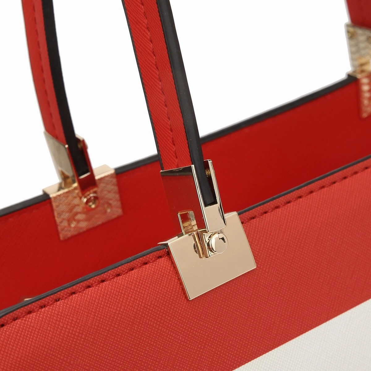 Dasein Womens Fashion Designer Purse Striped Faux Leather Briefcase With Matching Wallet