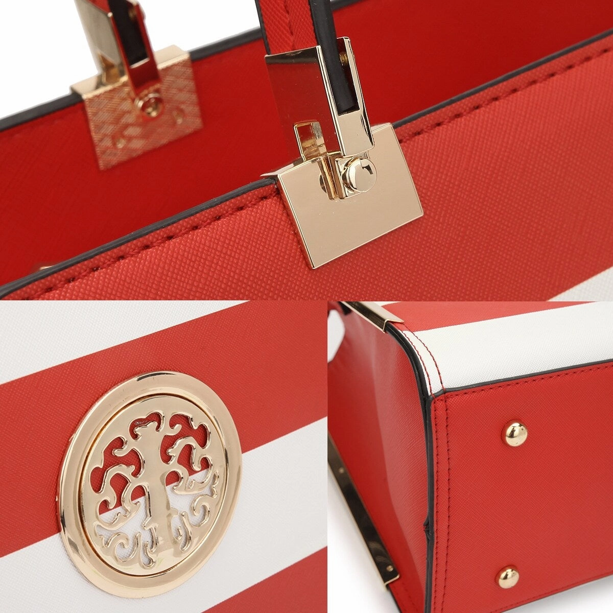 Dasein Womens Faux Leather Briefcase With Wallet Flower Pattern 14.5in X 11in